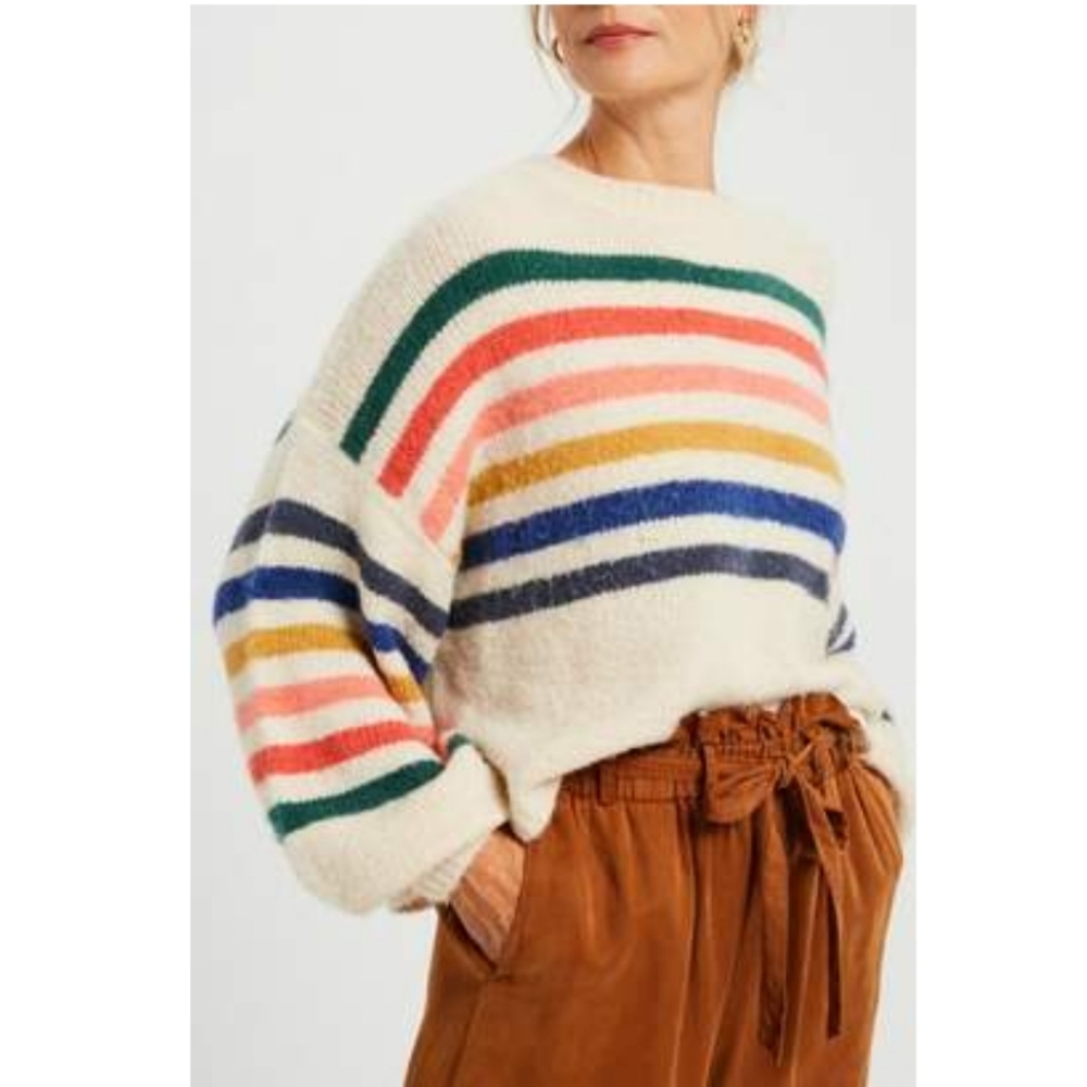 A Beautiful Soul Striped Sweater Balloon Sleeve Size 3X 22/24 - Picture 2 of 8